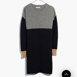 Madewell Color Block Oversized Sweater Dress 100% Merino Wool Size XS J9306